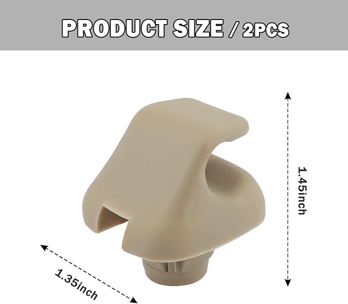 2PCS Sun Visor Clip,Durable Car Visor Clip Hook Replacement OEM#88217S01A01ZA,88217S04003ZA,Premium Car Visor Accessories Compatible with Honda Civic Accord Odyssey (Beige)