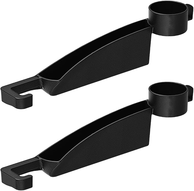 HZEL Car Seat Gap Organizer, 2PCS Dual Slot Anti-Drop Vehicle Console Side Filler Organizer with Cup Holder, Automotive Interior Seat Gap Plug Blocker, Universal for SUV Automobile Truck (Black)