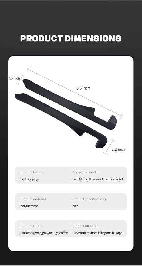 7F Car Organizers and Storage, Car Seat Gap Filler, Universal Car Accessories, Fit SUV Truck Storage, Set of 2 - Gray