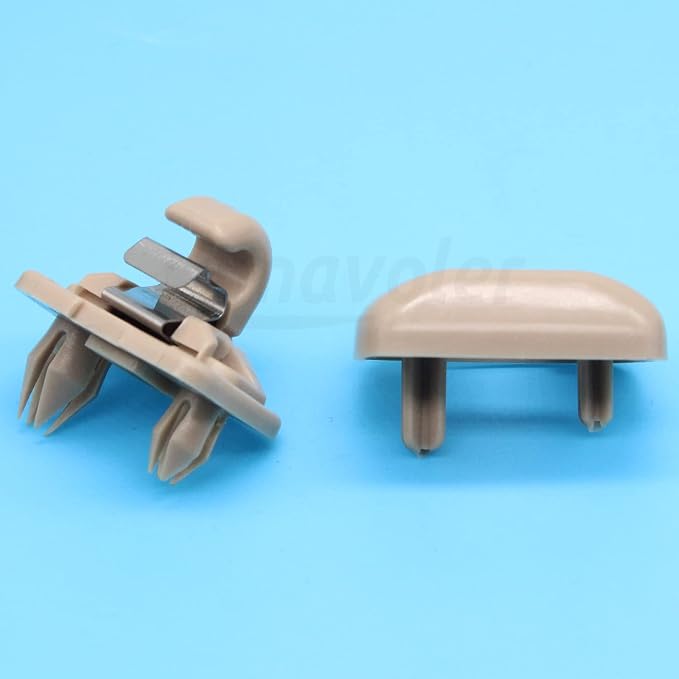 2 pcs Beige Interior Sun Visor Hook Clip Base Makeup Mirror Fixing Bracket Fit for Audi 2013-2016 A1 A3 A4 A5 Q3 Q5.OEM:8E0 857 562, 8U0 857 562A.
