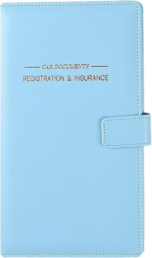 GNEGNI Car Registration and Insurance Holder, Premium PU Leather, 7-Pocket Vehicle Glove Box Car Organizer with Magnetic Closure for Driver License, Cards, 5.12" x 9.25