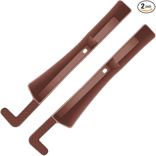 2PCS Car Seat Gap Filler, Automotive Seat Organizer Fill The Gap Between Seat and Console, Universal Car Storage Box Inserts Fill The Gap Between Seat &Console for Coins Wallets Keys (Brown)