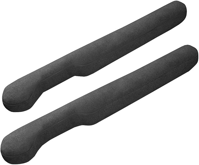 2PCS Car Seat Gap Filler, 2PCS Leather Between Chair Console Gap Plug to Impede ltems from Dropping, Automotive Interior Seat Seam Guard Stopper, Universal for Sedan RV Truck (Black)
