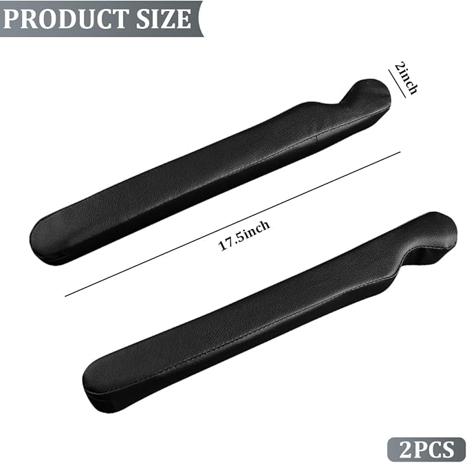 2PCS Car Seat Gap Filler, Leather Vehicle Seat Crevice Blocker Stopper to Prevent Things from Dropping, No-Drop Automotive Interior Console Catcher Plug, Universal for Vehicles (Black)