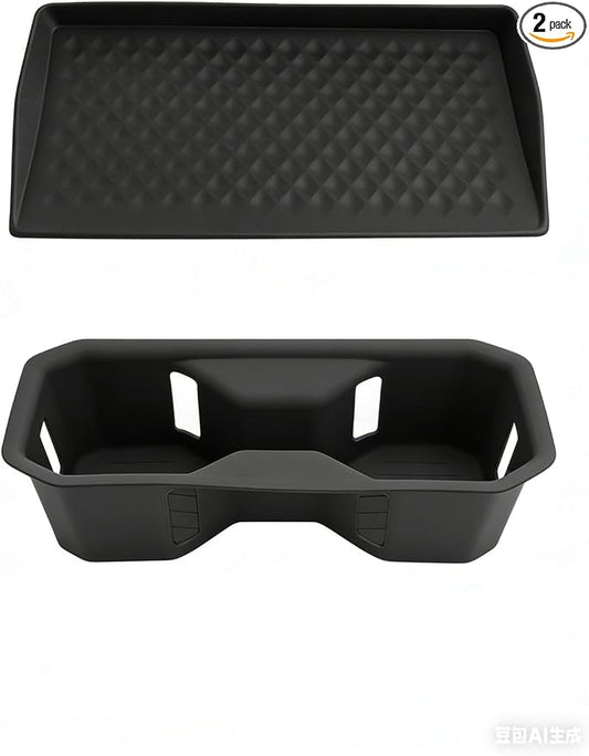 CDEFG 2Pcs for 2025 2026 Mitsubishi Outlander Center Console Organizer for 2025 2026 Mitsubishi Outlander Accessories Wireless Charging Cover & Cup Holder (for Gas Version Only)