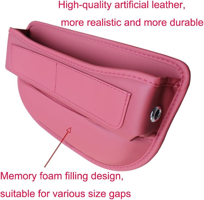 Seat Gap Organizer, Red | Car Seat Console Organizer, Front Seat Side Storage Bag, Center Console Side Pocket, Seat Gap Filler