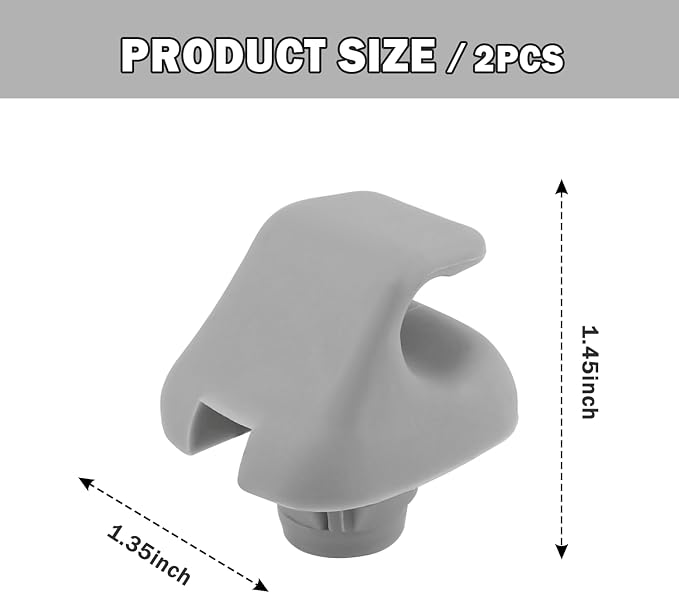 2PCS Sun Visor Clip,Durable Car Visor Clip Hook Replacement OEM#88217S01A01ZA,88217S04003ZA,Premium Car Visor Accessories Compatible with Honda Civic Accord Odyssey (Gray)