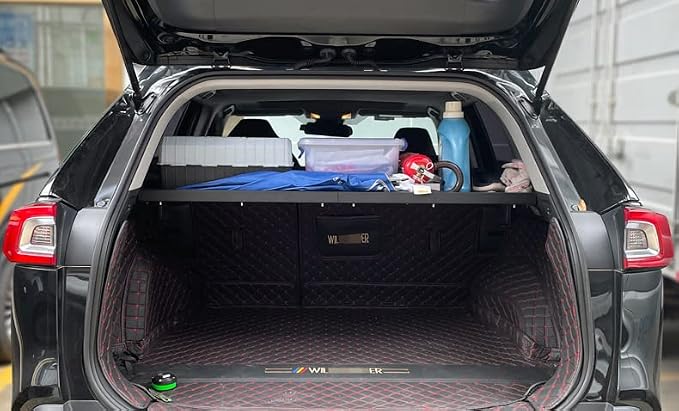 HIGH FLYING for Toyota RAV4 2019-2025 Car Accessories Modular Storage Molle Panel Cargo Shelf Organizer Luggage Carrier Rack Aluminum Alloy (with Conjoined Cross Bar)
