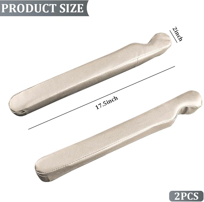 2PCS Car Seat Gap Filler, Leather Vehicle Seat Crevice Blocker Stopper to Prevent Things from Dropping, No-Drop Automotive Interior Console Catcher Plug, Universal for Vehicles (Beige)