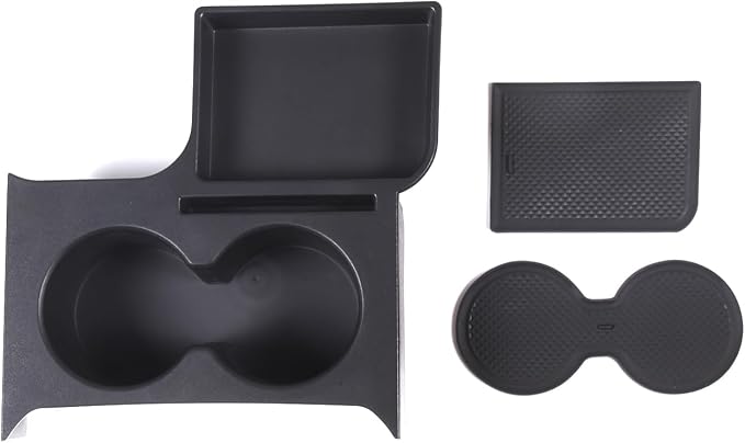 Aunginsy Center Console Cup Holder Compatible with Ford Maverick 2022-2025 2026, Front Seat Armrest Box Dual Cup Holders Insert Expander Organizer Tray Drink Water Bottle Holder with Mat Accessories