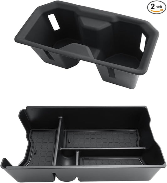 CDEFG 2Pcs for 2026 Toyota RAV4 Center Console Organizer for 2026 Toyota RAV4/ 2026 Toyota RAV4 Hybrid Accessories Middle Console Organizer Armrest Storage Box & Cup Holder