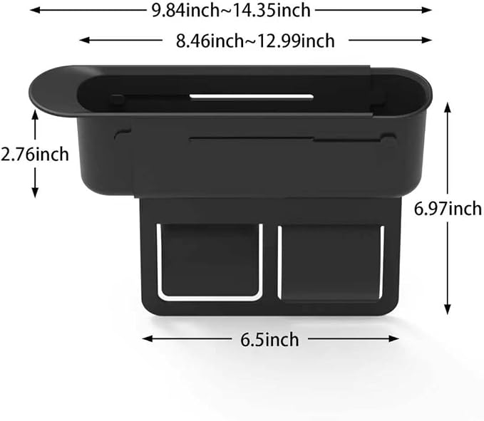 Car Seat Gap Filler Organizer, Expandable Seat Gap Filler with Storage Slot, Anti-Drop Car Seat Gap Organizer for Phone, Keys, Wallet, Universal Fit for Car SUV Truck