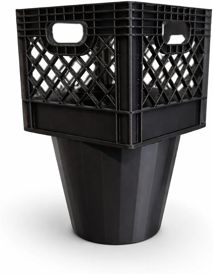 Half Gallon Car Cup Holder Expander,Classic Milk Crate Style Adapter for Square Cartons, Milk Carton Cup Holder Secure Anti-Spill Insert for Juice,Heavy Duty Interior Organizer for SUV&Trucks (Black)