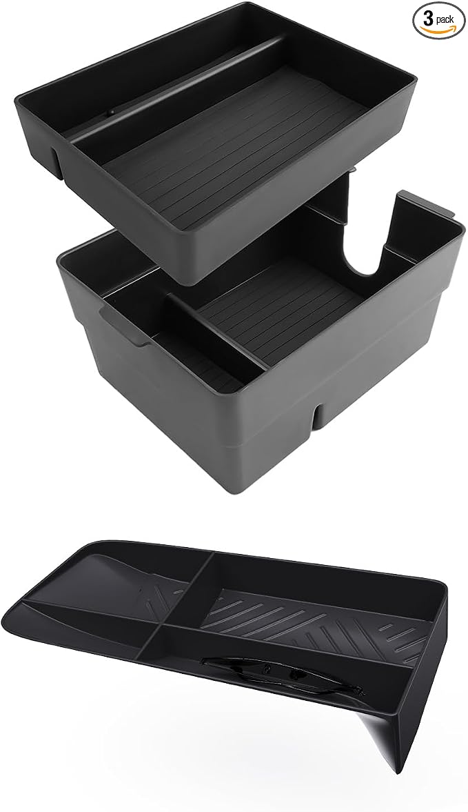 SXCY 3PCS for 2026 Lexus TX Center Console Organizer [2Layer] + Dashboard Organizer for 2024 2025 2026 Lexus TX Accessories Center Console Tray 2026 Lexus TX Armrest Console Organizer Dash Tray