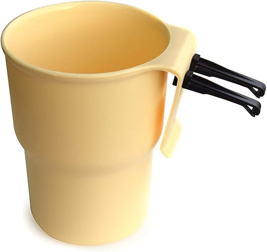 MiOYOOW Car Cup Holder Hook, Wear-Resistant Auto Drink Holder 3.54'' Caliber Window Door Cup Holder with Ventilation Clip for Coffee Water Bottles Key Coin