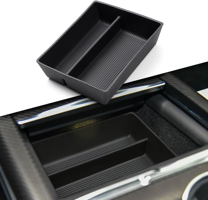 Jaronx Compatible with Tesla Model S/X Console Organizer 2021-2026, Refresh Center Console Storage for Model X/S Plaid/Long Range, Silicone Organizers Tray for Tesla X/S Accessories