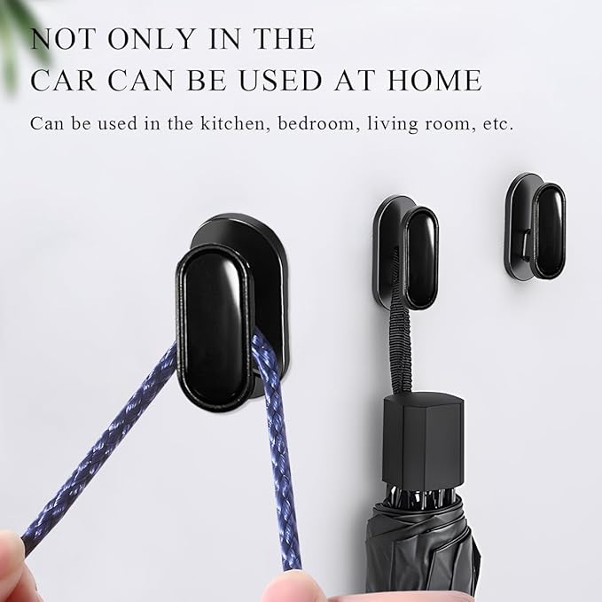 Wevdn 4 PCS Car Mini Hook, Fashion Multifunctional Wall Hanging Hooks, Durable Strong Self-Adhesive Backseat Hangers, Vehicle Hook Stickers for Keys USB Mask Earphone Cable (Glossy)