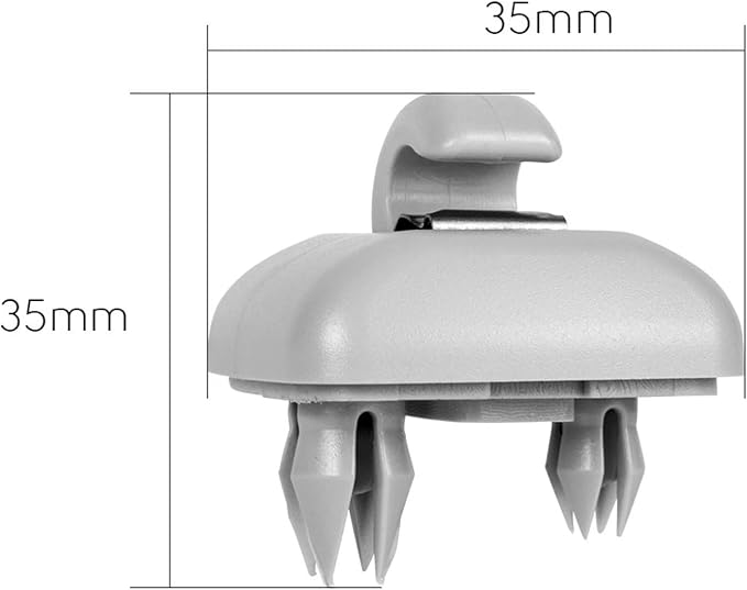 runmade Interior Sun Visor Hook Clip Bracket Grey Compatible with Audi A1 A3 A4 A5 Q3 Q5 S3 S4 S5 TT, OEM: 8E0 857 562, 8U0 857 562A