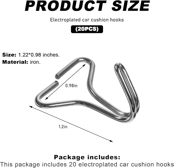 DXNQ 20 PCS Car Seat Cover Hooks, Fixing Hanger Fastener Locking Clip for Car Headrest Cover, Fixing Hook for Vehicle Seat Cushion Mat Installation Replacements, Car Accessories