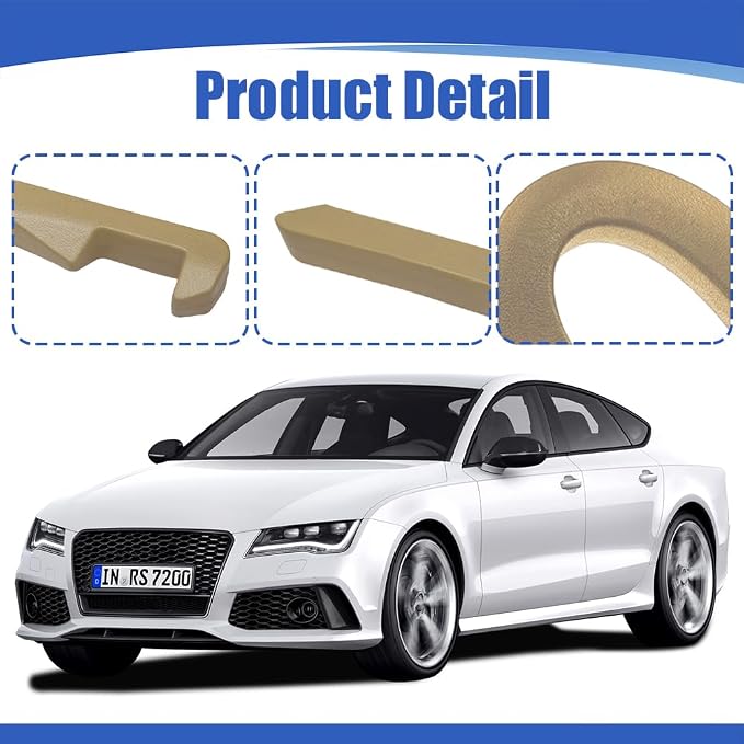 2PCS Car Seat Gap Filler, Car Blocker, PU Leather Fill The Gap Between Seat and Center Console, Universal Car Interior Accessories Flexible Seat Gap Organizer for Most Cars (Beige)