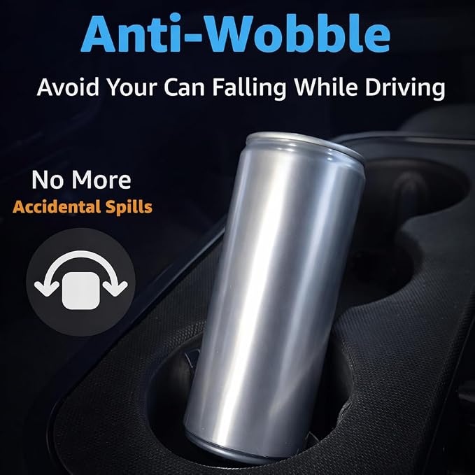 Slim Can Cup Holder Insert Adapter for Car | Fits 8.4oz & 12oz Skinny Cans | Reversible Wiggle-Free Design | Heat-Resistant | Compatible with Skinny Energy Drinks