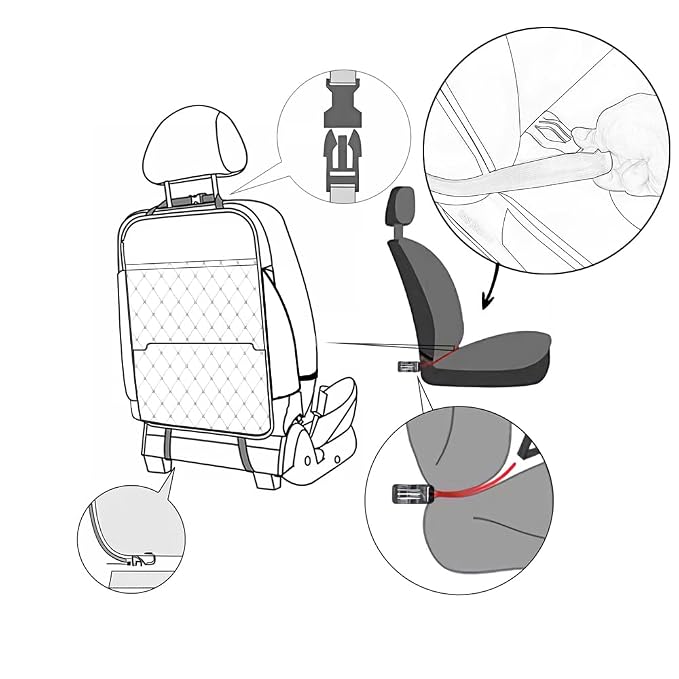 TAIKOO Seat Back Protector,Shields Seat Backs from Kicks and Adds Storage | kick mats back seat protector easy to install and clean, well-crafted, sturdy, durable and stylish.2 Pack
