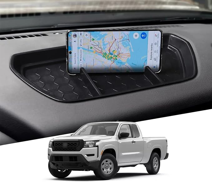 CDEFG for 2022-2024 Frontier Pickup Truck Center Console Dash Organizer 2023 2024 Nisan Frontier Truck Dashboard Table Tray Storage Box Dash Phone Holder 2024 Frontier Truck Accessories