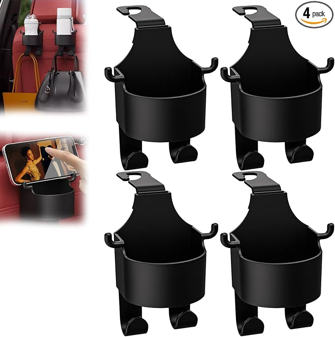 Multifunctional Hook for Car Seat Back, Back Seat Cup Holder with Hooks, Multifunction Seat Cup Holder Hook for Car (4)