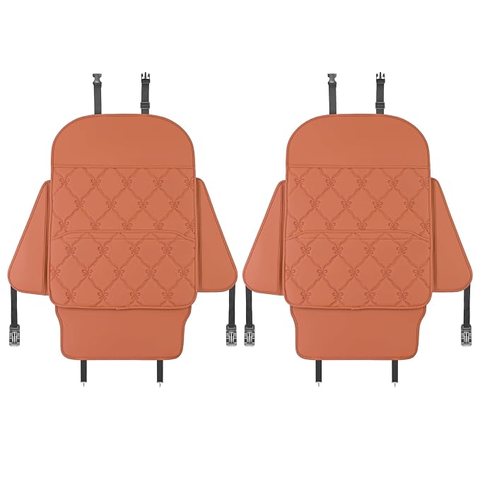 TAIKOO Seat Back Protector w/Dual Pockets,Guards Seats from Kicks & Scuffs | Keeps seat backs looking new for a long time. Easy to install and clean. 2-piece set, size: 30in × 18in × 0.2in