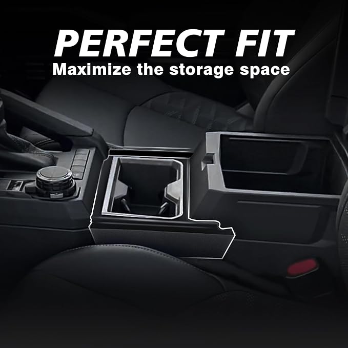 Muslogy Center Console Organizer Compatible with 2024 2025 2026 Toyota Tacoma 4th Gen Accessories Interior Storage Box Insert Tray Phone Pocket(Console Organizer+Hanging Storage +Hidden Box)