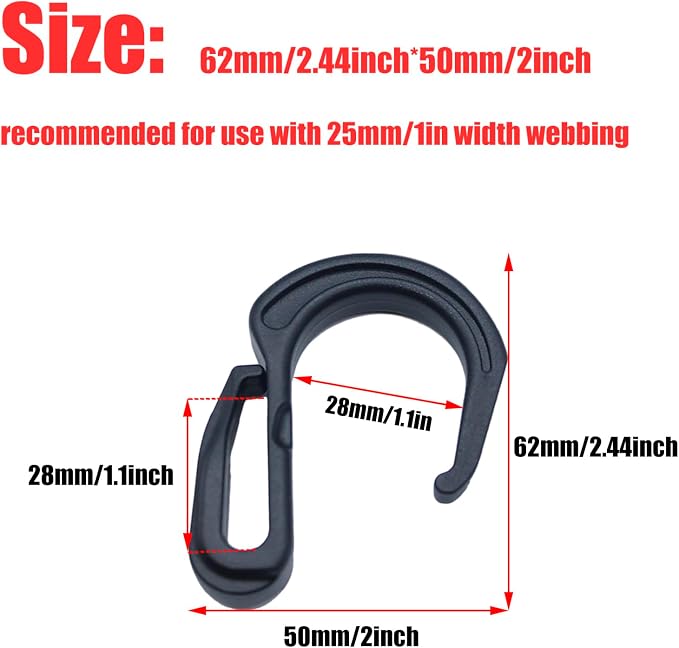 8PCS Plastic S Hook Clips Car Mesh Net Hook Elastic Rope Cord Hooks for Elastic Nets Car Trunk Seat Middle Truck Net Cargo Mesh Net Suitcase Roof