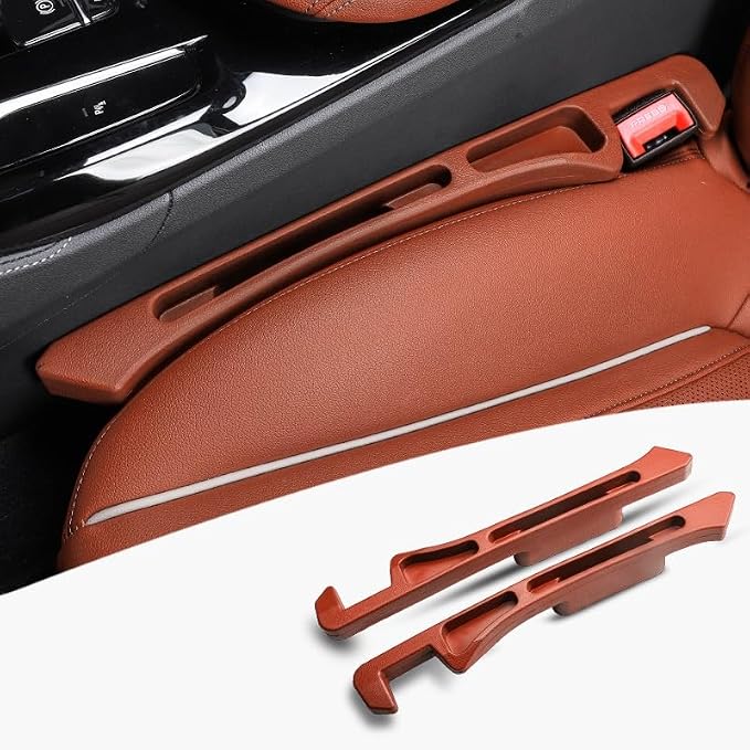 2pcs Car Seat Gap Filler Storage Organizer Multifunctional Prevent Falling Car Seat Gap Blocker Plug for Cars Suvs Truck Rv Car Keep Tidy Tool, Car Essentials Decor Accessories Interior Gift, Orange