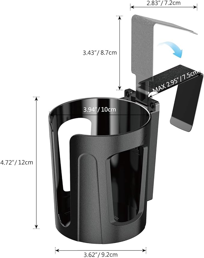 LITTLEMOLE 2PCS Large Car Door Cup Holder, Vehicle Armrest Cup Holder for Almost Any Size Bottle or Can