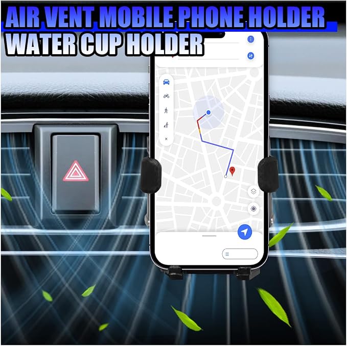 Car Air Vent Cup Holder, 2-in-1 Adjustable Cup & Phone Mount for Vehicle, Multifunctional Cars Ashtray Holders, Universal Auto Drink Bracket for Water Bottle (Black)