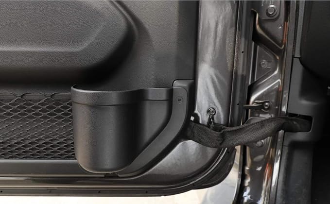 YOCTM 2-PACK Front Door Organizer Tray For 2018 2019 2020 2021 2022 2023 2024 2025 Jeep Wrangler JL JLU Rubicon Sport Sahara Gladiator JT 4EX Interior Storage Box Accessories Black (Front Door Tray)