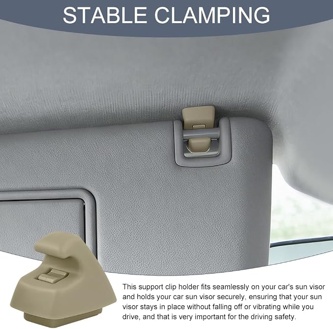2PCS Car Sun Visor Clips, Visor Clips for Cars, Sun Visor Hook Clip Bracket Replacement 95994975 95994976, Car Visor Support Holder Bracket Hanger for Cruze 2011-2016 Verano 2012-2017 (Beige)