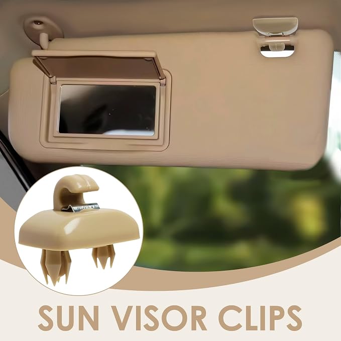 2015 Q5 Sun Visor Clip Replacement Compatible with Audi, Sunvisor Inner Clip for A1 A3 A4 A5 A6 Q3 Q5 S3 S4 S5 TT, ABS Construction Interior Sunscreen Holder Hook, OEM #8U0857562A (1Pcs Beige)