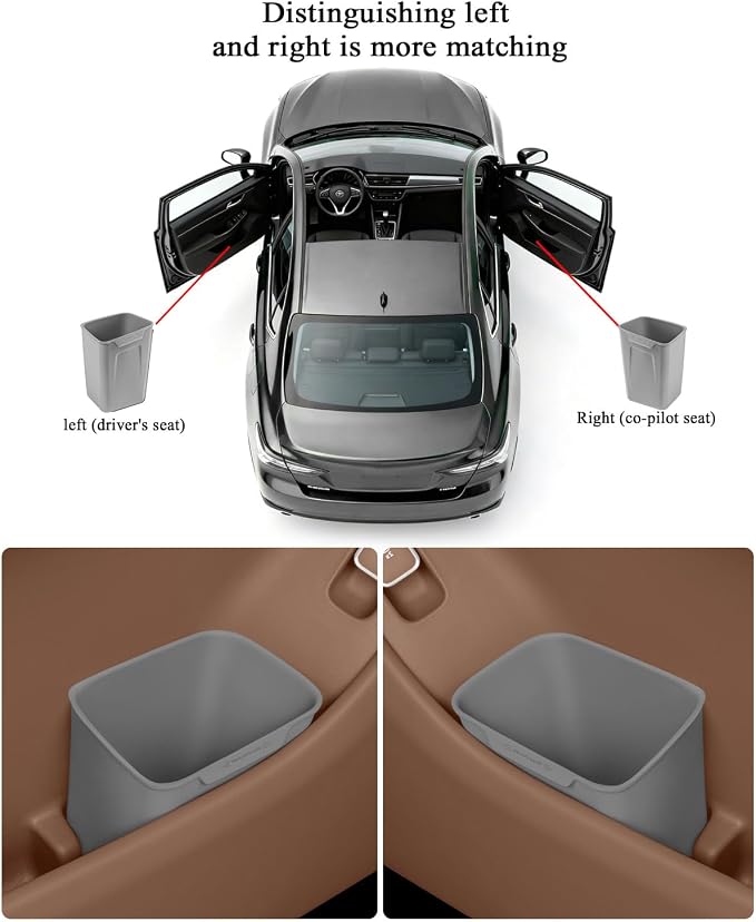 XmuxHai Car Interior Storage Box, Black Silicone Door Side Organizer with Umbrella Holder and Trash Can, Vehicle Accessory (Grey)