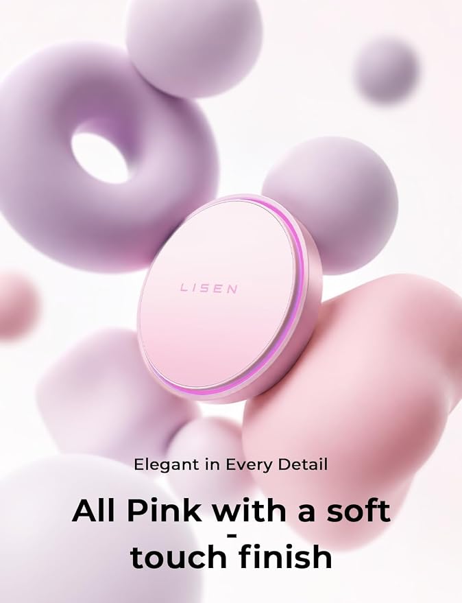 LISEN 15W MagSafe Car Mount Charger,[Light Pink] Magnetic Wireless Car Charger, Dashboard & Air Vent Car Phone Mounts, Magnetic Phone Holder for Car Mount for iPhone 17/16/15/14/13/12, Samsung Pixel | [Light Pink & Purple LED light] Magsafe Car Mount C...