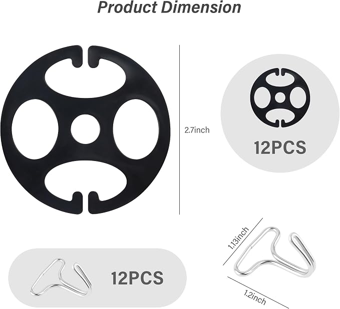 Stacool 24PCS Seat Covers for Cars Hooks,12 Plastic Car Seat Cover Chucks + 12 Metal Hooks for Car Accessories Seat Covers Replacement,Universal Car Fastener Kit Fit All Car Seat Cover