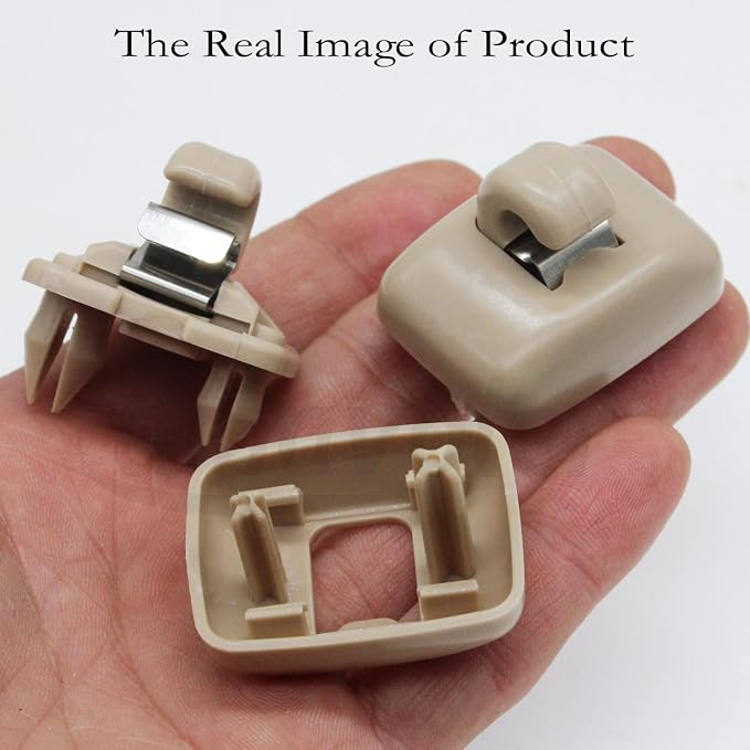 2 pcs Beige Interior Sun Visor Hook Clip Base Makeup Mirror Fixing Bracket Fit for Audi 2013-2016 A1 A3 A4 A5 Q3 Q5.OEM:8E0 857 562, 8U0 857 562A.