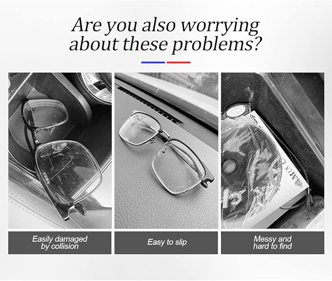 Moly Magnolia Bling Car Glasses Holder, 2PCS Handcrafted Crystal Rhinestones Fashion Car Sunglasses Mount with Card Clip for All Sun Visors, Auto Interior Accessories for Women Girl (Light Blue)