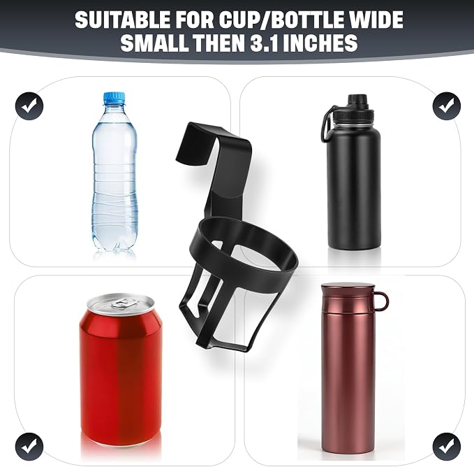 BBTO 6 Pcs Universal Car Cup Holder for Slim Water Bottles, Small Window Cup Holders for Vehicles Portable Multifunction Vehicle Bottle Mount Replacements for Trucks, Rvs, Bunk Bed