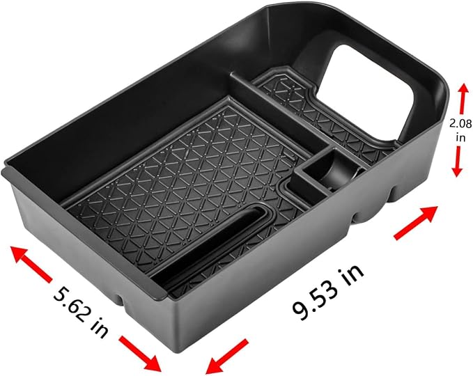 EDBETOS Center Console Organizer Tray Compatible with Toyota RAV4 2019 2020 2021 2022 2023 2024 2025 and 2021-2025 RAV4 Prime Accessories Armrest Secondary Storage Box (Black Trim)