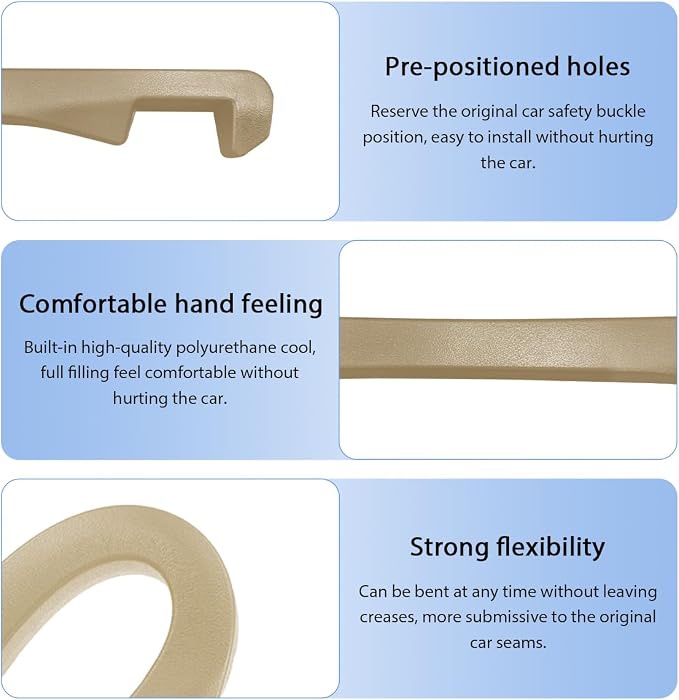 2 PCS Car Seat Gap Filler, PU Leather Car Seat Side Gap Filler to Fill The Gap Between Seat and Console, Universal Car Seat Gap Filler to Prevent Item from Falling for Most Vehicles (Beige)
