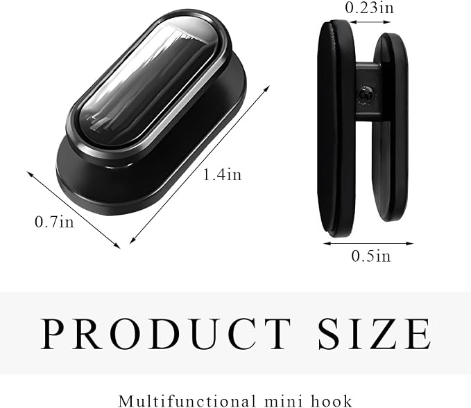 Wevdn 4 PCS Car Mini Hook, Fashion Multifunctional Wall Hanging Hooks, Durable Strong Self-Adhesive Backseat Hangers, Vehicle Hook Stickers for Keys USB Mask Earphone Cable (Glossy)