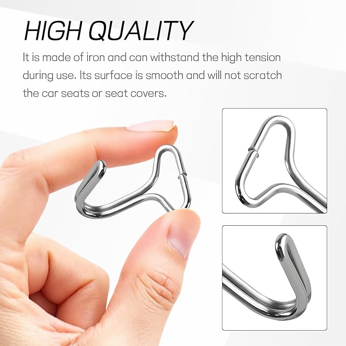 20PCS Car Seat Cover Hooks, Metal Automotive Seat Pad Fixing Hanger Locking Clip, Fixing Hook Fastener for Vehicle Seats Covers Installation Replacements, Car Accessories (0.98 Inch)