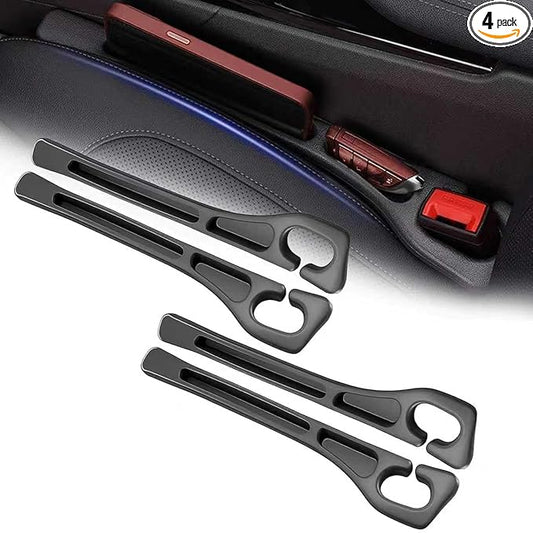 4PCS Car Seat Gap Filler Organizer, Universal Car Seat GapBlocker with Storage Slot, Leak-Proof Seat Gap Plug for Car SUV Truck,Automotive Interior Accessories, Black
