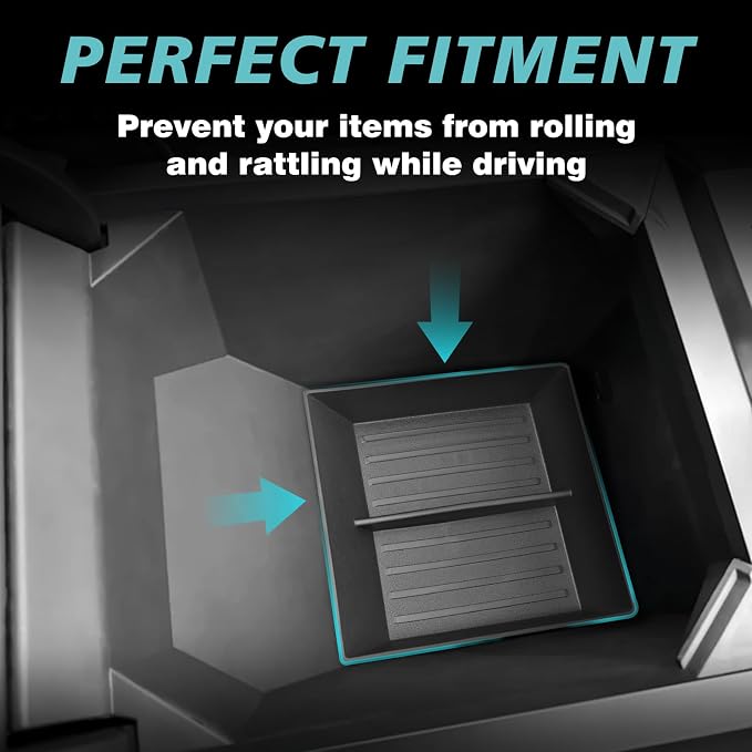 BestEvMod Center Console Organizer Tray Compatible with Tesla Cybertruck 2026 2025 2024 Accessories Pickup Armrest Storage Box (Armrest Lower Organizer)