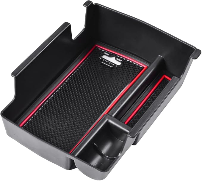 Center Console Organizer Tray Compatible with Jeep Compass 2022 2023 2024 2025 Accessories Insert Armrest Glove Box Secondary Storage Divider ABS Materials，Red